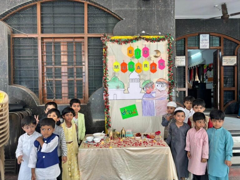 Students promoting harmony and cultural richness on Eid Al Fitr at Lovedale International School, Hyderabad, Banjara Hills, fostering understanding and celebration.