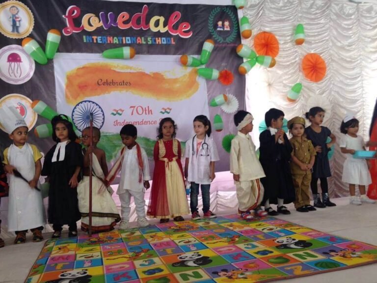Students celebrating Independence Day with a focus on national identity and pride at Lovedale International School, Hyderabad, Banjara Hills, fostering a sense of belonging.