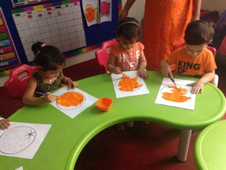 Students immersing themselves in the uplifting hue of orange on Orange Colour Day at Lovedale International School, Hyderabad, Banjara Hills, spreading joy and inspiration.