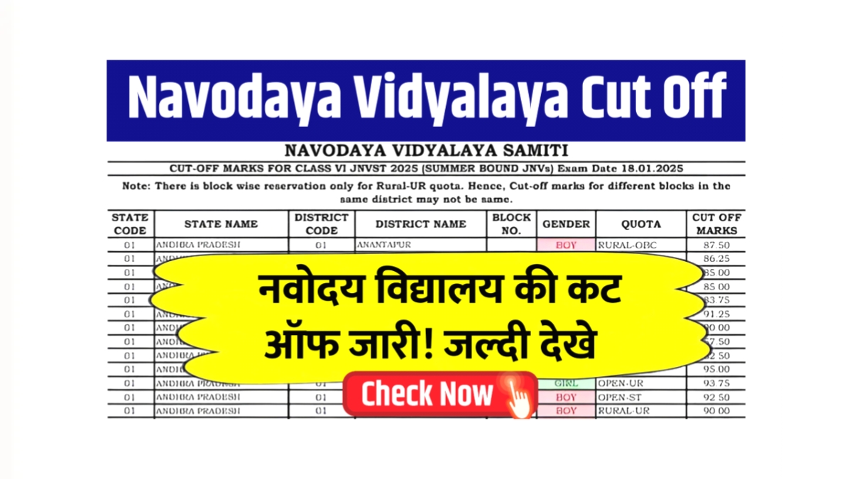 Navodaya Vidyalaya Cut Off
